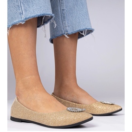 Balerine cu sclipici de aur cu zirconii 1