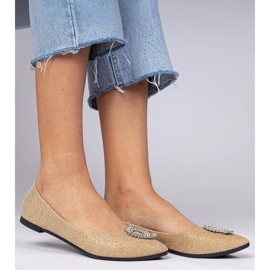 Balerine cu sclipici de aur cu zirconii 2