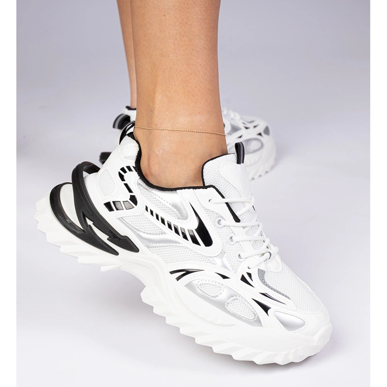 Adidași sport albi cu talpă masivă 1