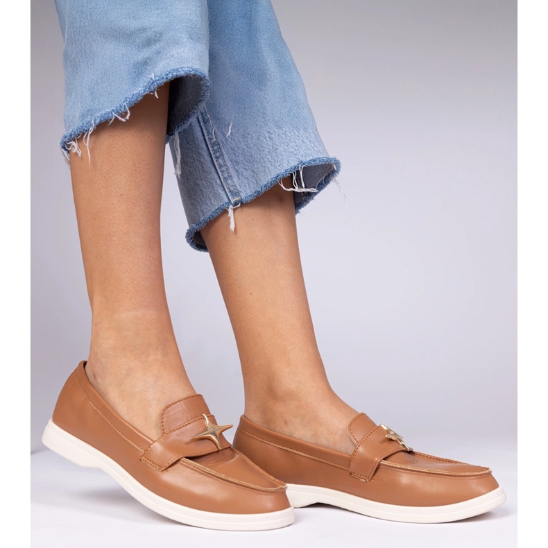 Plăcile de femei maro cu un decor auriu 1