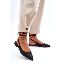 Balerine pentru femei decorate cu strasuri negre negru 1