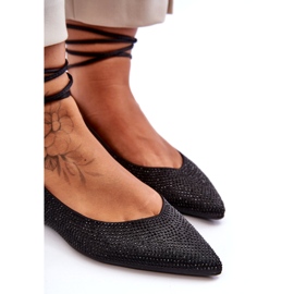 Balerine pentru femei decorate cu strasuri negre negru 3
