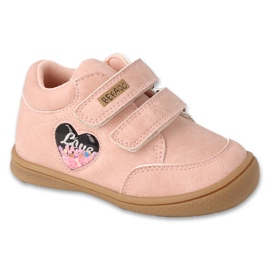 Pantofi copii Befado cu Velcro 169P024, inserție din piele, roz 1