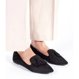 Mocasini cu franjuri negru 2