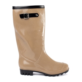 Garoshes de femei lăcuite de bej 1