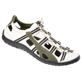 Olivier Pantofi pentru biciclete din piele masculină din piele 262kz alb cu verde 2