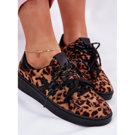 Pantofi sport pentru femei joase cu maro leopard maroniu 2 Pantofi sport pentru femei joase cu maro leopard maroniu 2