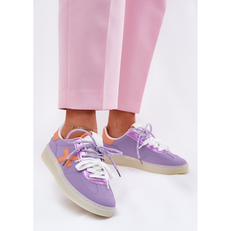 Pantofi sportivi pentru femei mici pentru femei violet 2