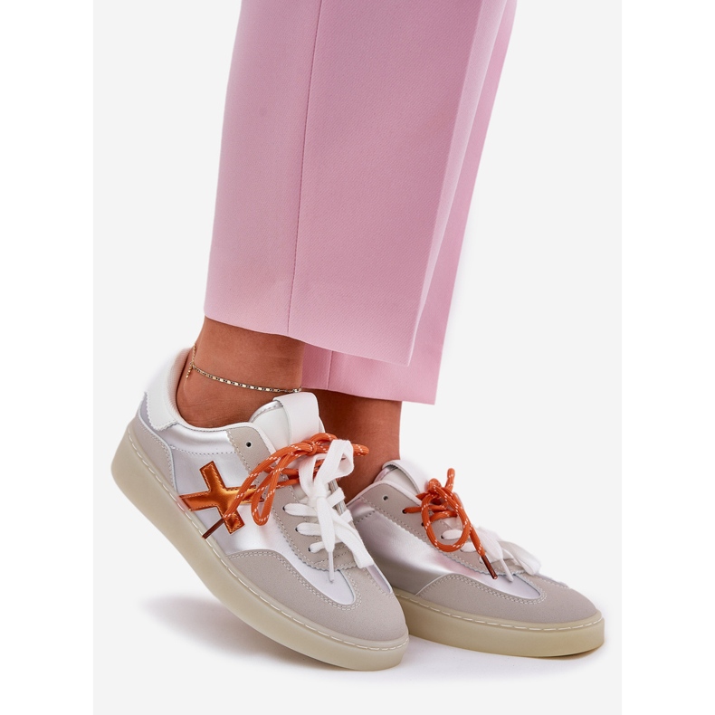 Pantofi cu sporturi joase pentru femei argintii 1