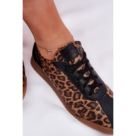 Pantofi sport din piele pentru femei în leopard Laura Messi 2935 Brown maro 2 Pantofi sport din piele pentru femei în leopard Laura Messi 2935 Brown maro 2