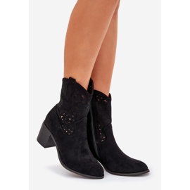 Openwork Boots Women High Heels S.Barski Hy51-125 Negru 1