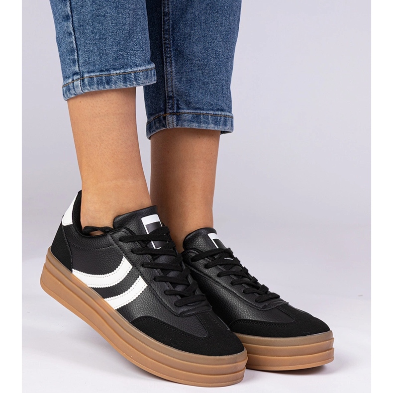 Adidași negri adidași pentru femei pe platformă negru 2