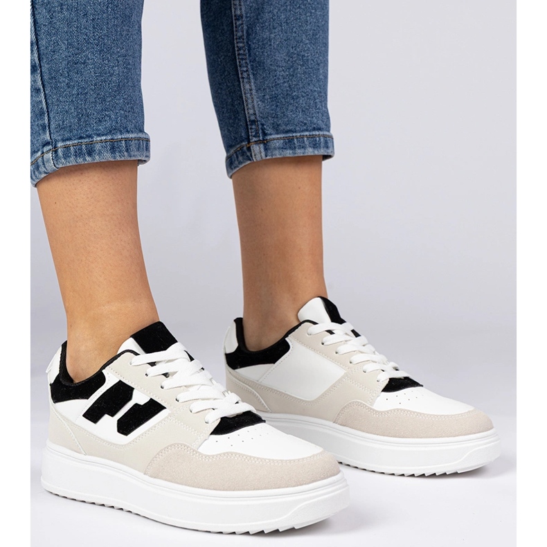 Adidași albi și albi pentru femei 1