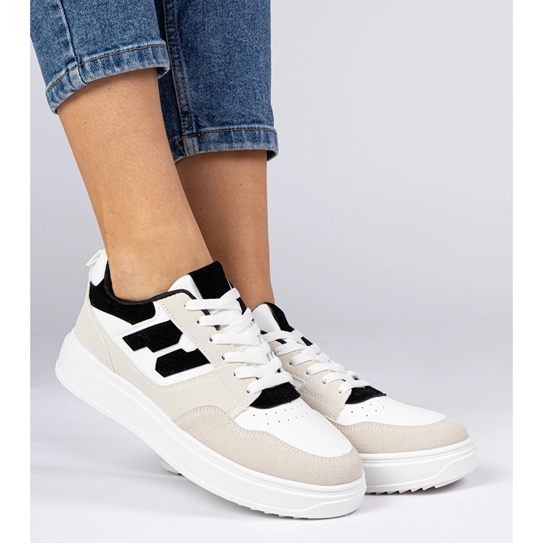 Adidași albi și albi pentru femei 2