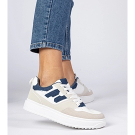 Adidași alb-albastru alb adidași pentru femei 3