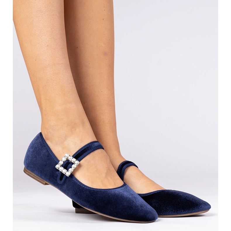 Ballerinele VELOR WOMENAL Navy cu o cataramă albastru 2 Ballerinele VELOR WOMENAL Navy cu o cataramă albastru 2