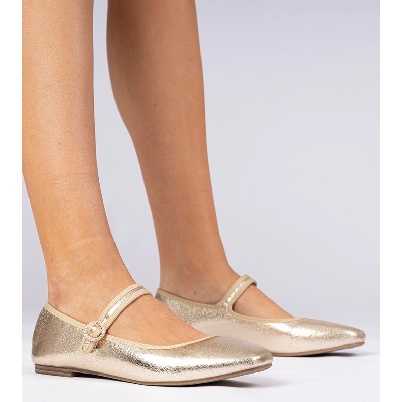 Balerine de aur pentru femei cu zirconi 1