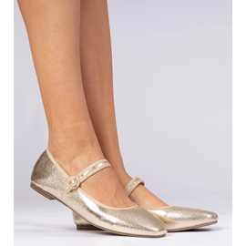 Balerine de aur pentru femei cu zirconi 2