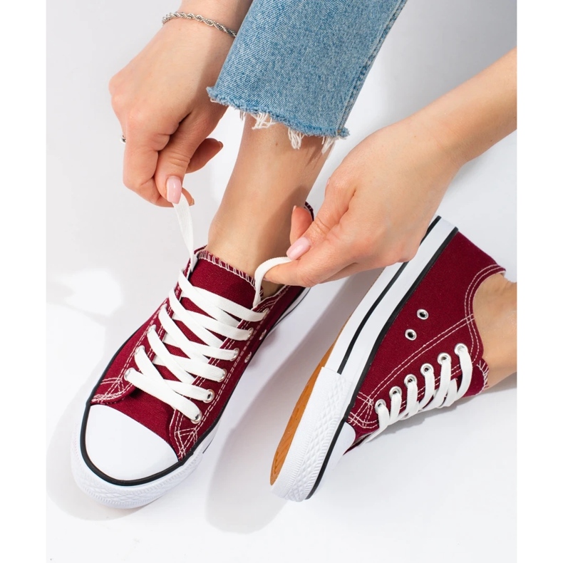 SHELOVET Adidași Burgundy roșu 1