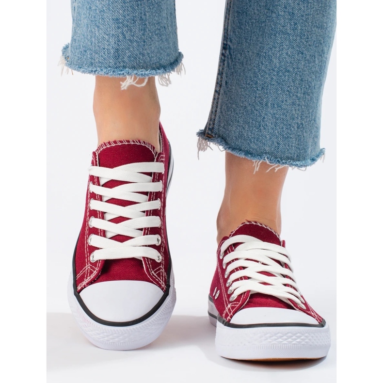 SHELOVET Adidași Burgundy roșu 2