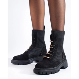 Genți cu noduri din piele intoarsa neagra negru 2