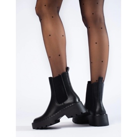 Cizme Chelsea pe platforma Sergio Leone negru 2