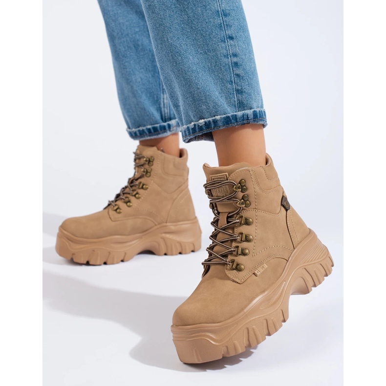 Trapper pentru femei pe platforma Big Star KK274366 maro 1