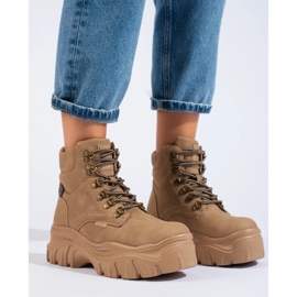 Trapper pentru femei pe platforma Big Star KK274366 maro 2