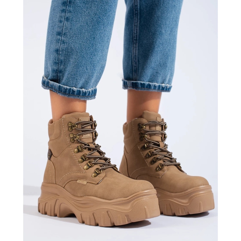 Trapper pentru femei pe platforma Big Star KK274366 maro 2