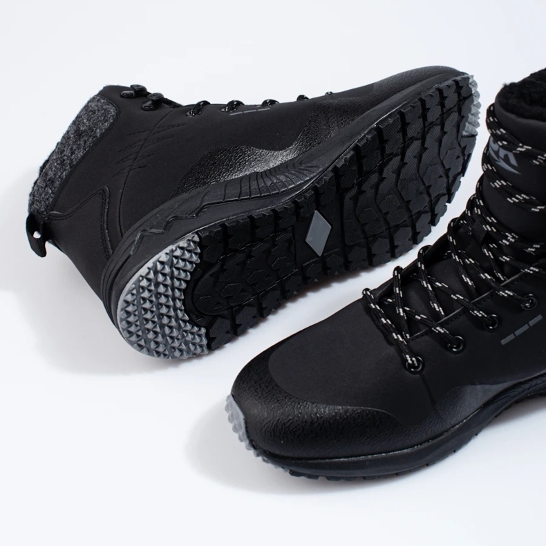 Pantofi de trekking înalți pentru bărbați Dk, izolați negru 2