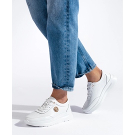 Pantofi sport din piele albă 2