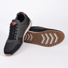 Vico Pantofi sport negri pentru bărbați cu șireturi negru 2