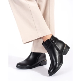 Botine de dama negre cu elemente aurii negru 4