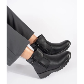 Botine negre confortabile izolate de damă negru 1