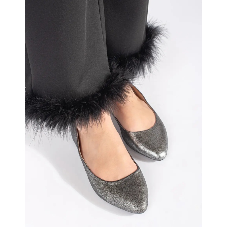 Balerini gri cu sclipici pentru dama 2 Balerini gri cu sclipici pentru dama 2