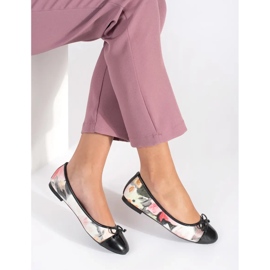 Balerini florali de dama cu fundita negru 1