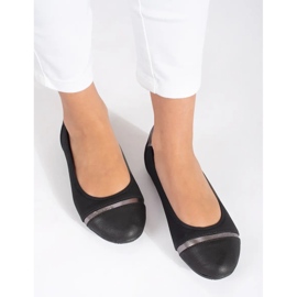 Balerini plate negri din imitatie de piele negru 1