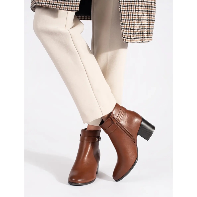 Botine de damă din piele maro de la Sergio Leone 1