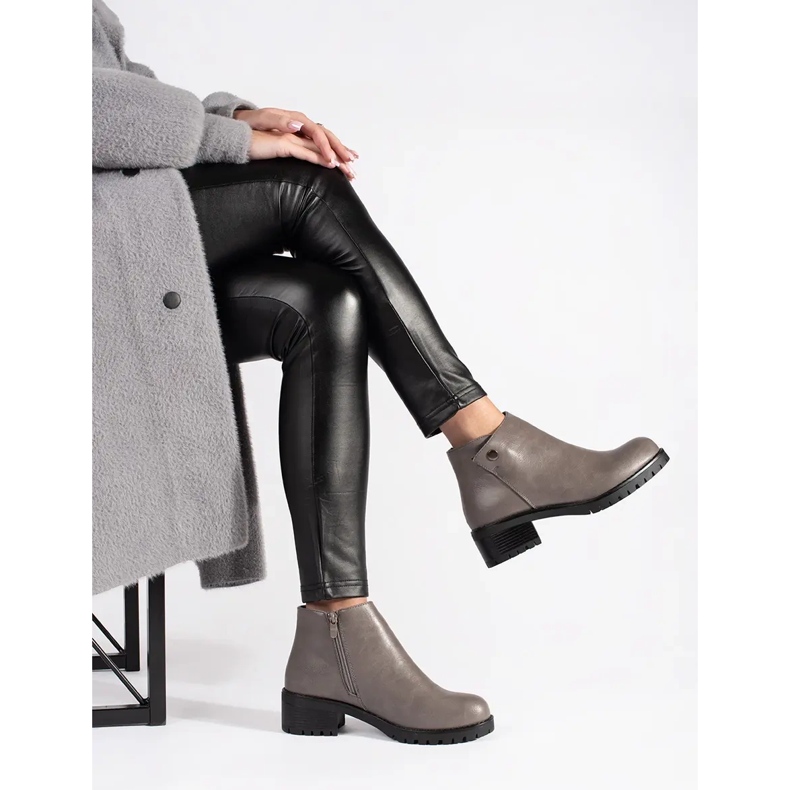 Cizme gri din piele ecologica 2