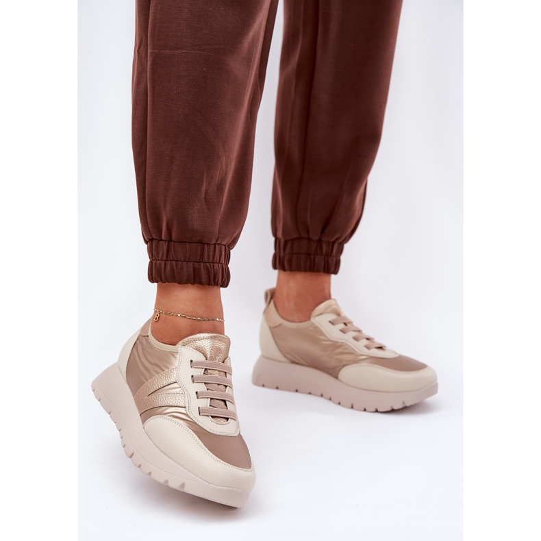 Vinceza Pantofi sport pentru femei pe platforma Vincez 58510 Zlotys de aur 2