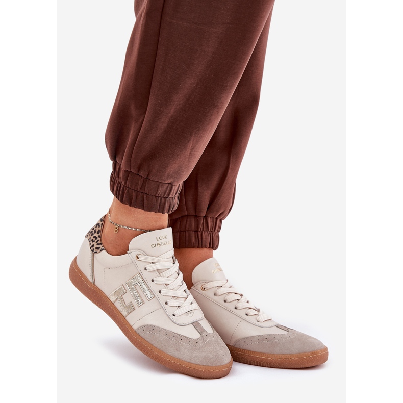 CheBello Pantofi sport din piele adidași pentru femei leopard chello 4640 bej 1 CheBello Pantofi sport din piele adidași pentru femei leopard chello 4640 bej 1