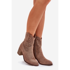 Openwork Boots Women High Heels S.Barski Hy51-125 Brown maro 1 Openwork Boots Women High Heels S.Barski Hy51-125 Brown maro 1