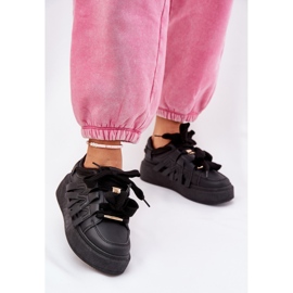 Adidași din piele ecologică pe platforma neagră negru 1