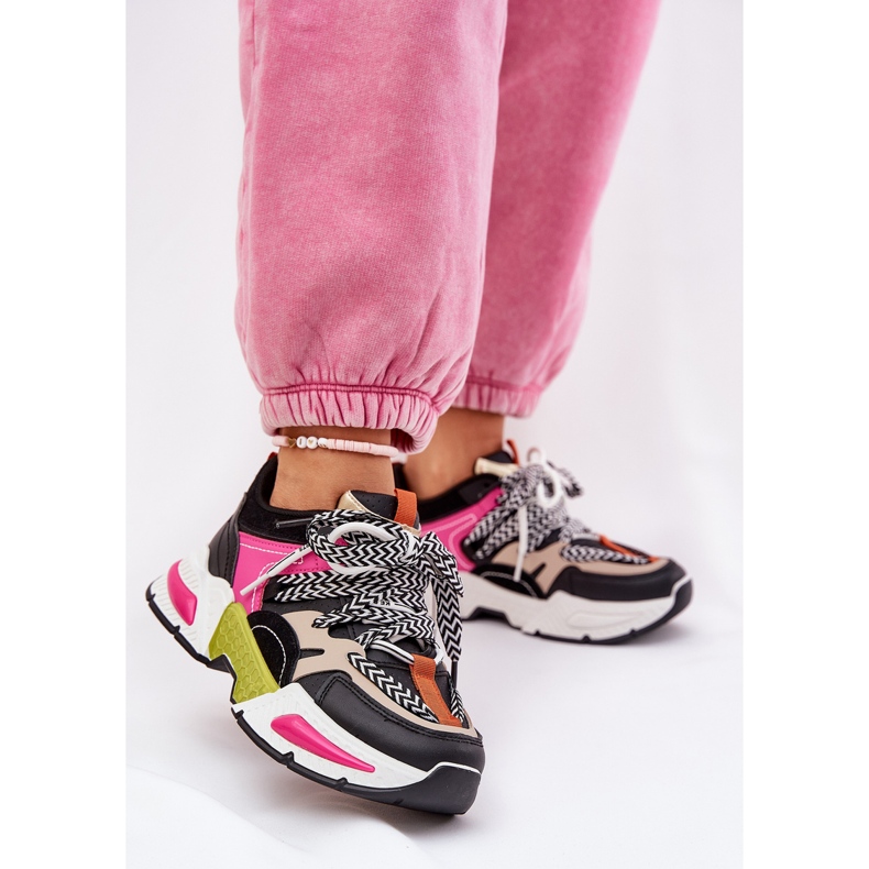 Pantofi sport pentru femei cu adidași cu negru dantel 2