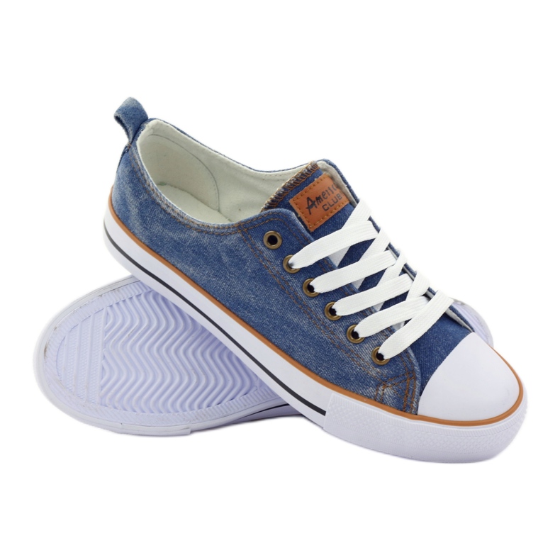 American Club Adidași dk.jeans legat albastru 3 American Club Adidași dk.jeans legat albastru 3