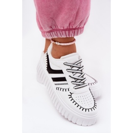 Adidași pentru femei pe platformă Alb și alb 5