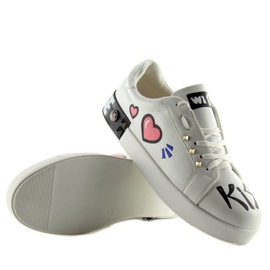 Adidași albi cu inscripții T302 White 2