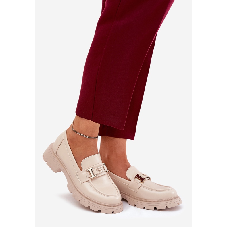 Plăcile pentru femei cu bej din piele eco 1