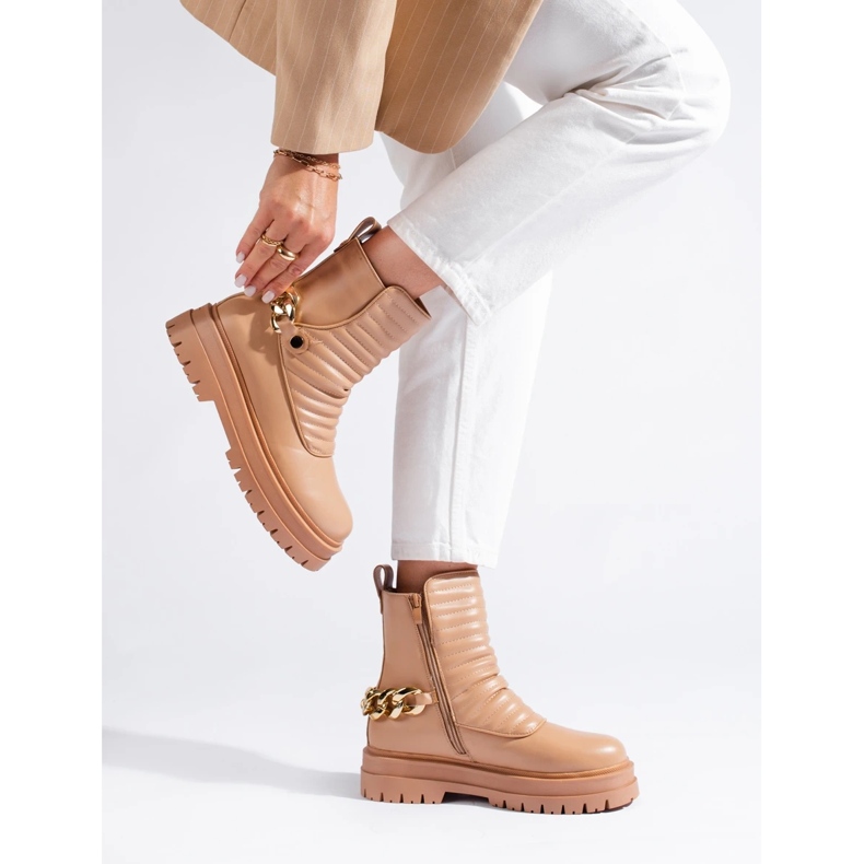 Genți cu lanț elegante bej 2