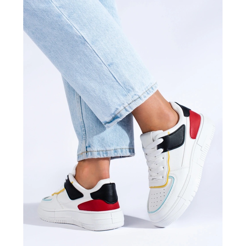 Adidași pe platformă alb 1